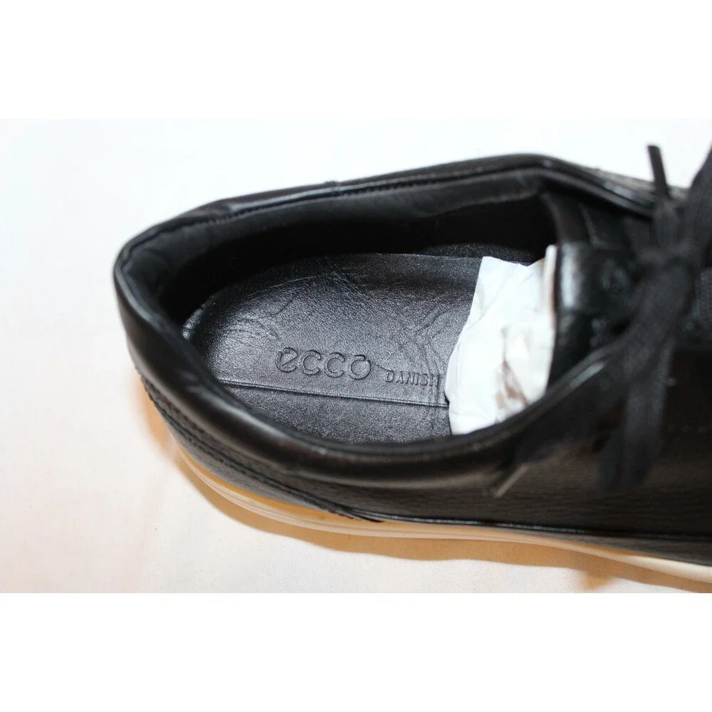 Ecco Soft 7 Men's Leather Low Top Casual Athletic Sneakers EU 45 BLACK $300